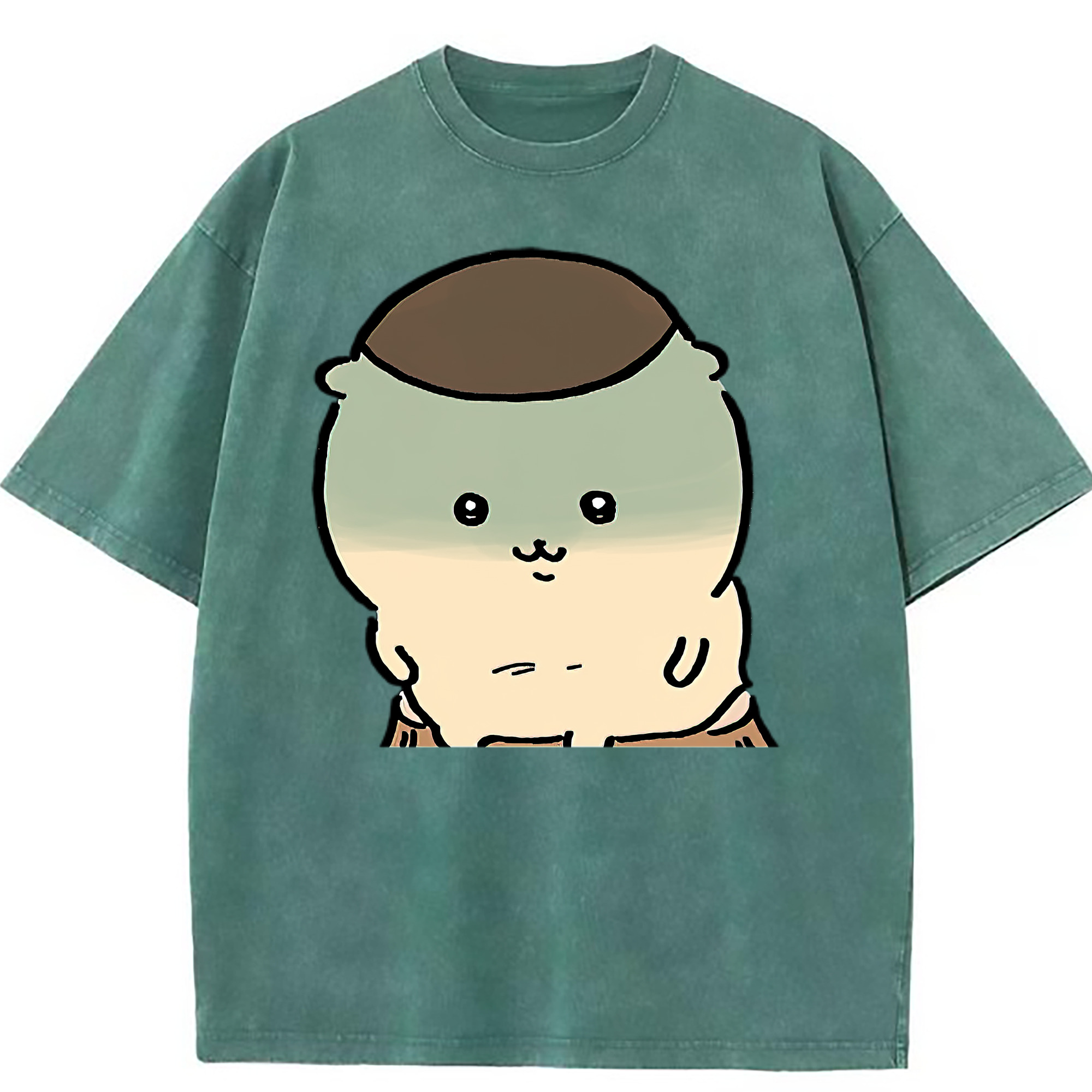 （画像用） ちいかわ くりまんじゅう Chii-kawa kuri manjū 綿100% ヴィンテージ風 半袖Tシャツ（フロントプリント）